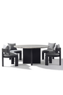 Round Travertine Outdoor Dining Table | Andrew Martin | Oroatrade