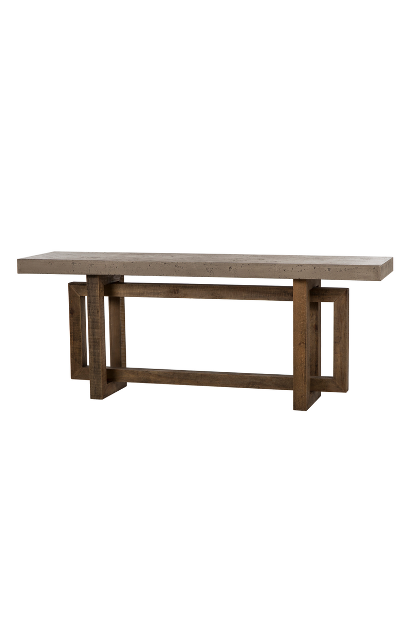 Concrete Slab Wooden Console Table L | Andrew Martin Cube | OROATRADE