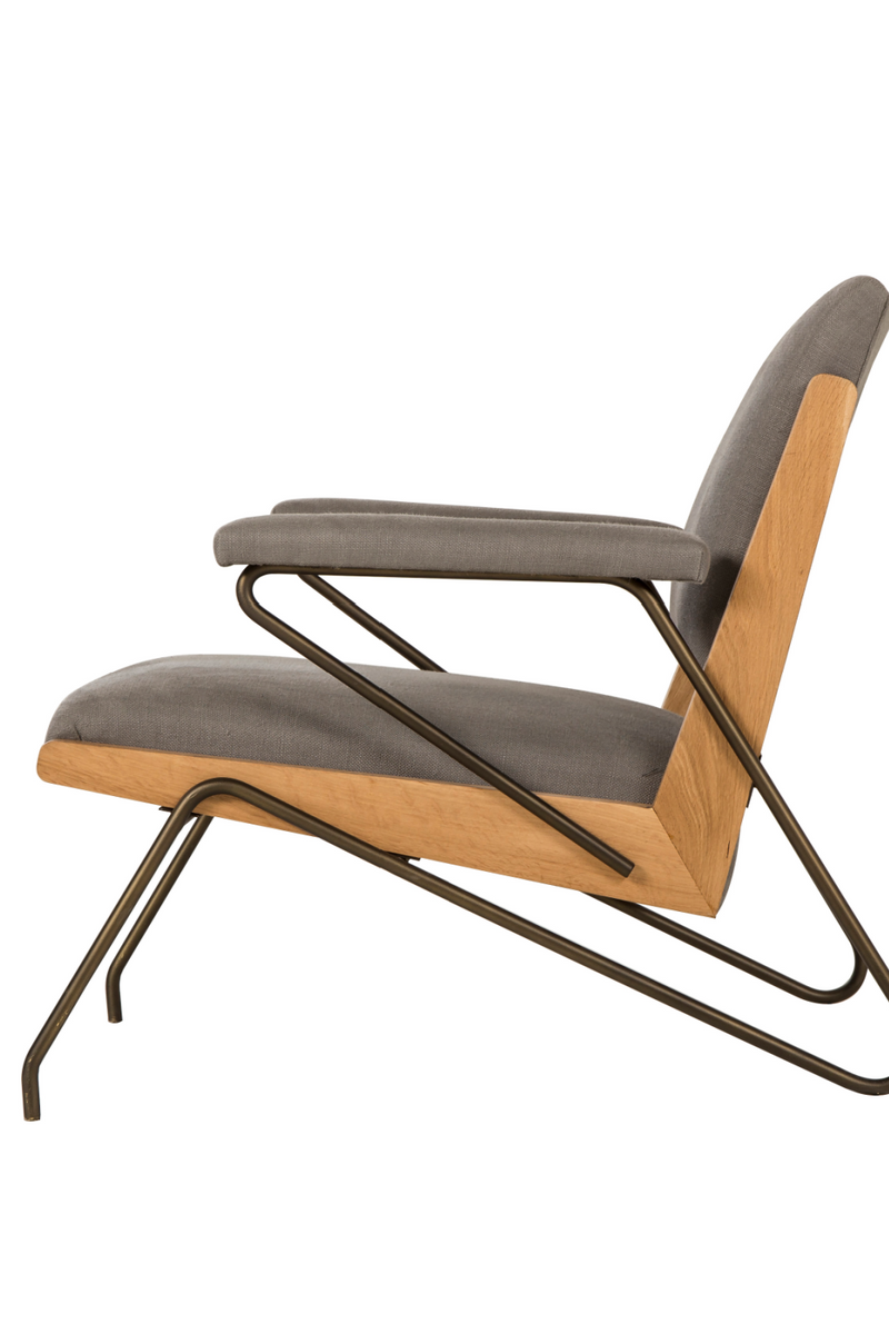 Oak Framed Gray Lounge Chair | Andrew Martin Marianne | OROATRADE