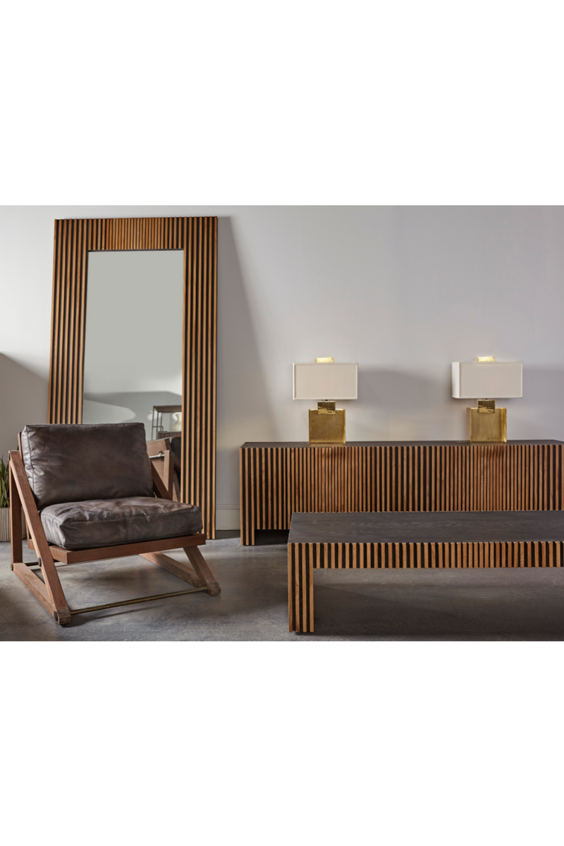 Black Leather Wood Framed Chair | Andrew Martin Teddy | OROATRADETRADE.com