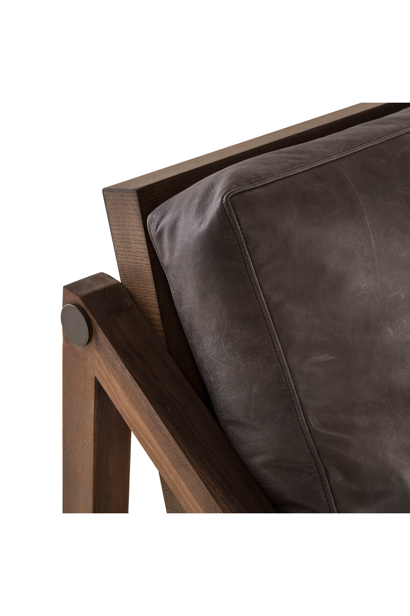Black Leather Wood Framed Chair | Andrew Martin Teddy | OROATRADETRADE.com