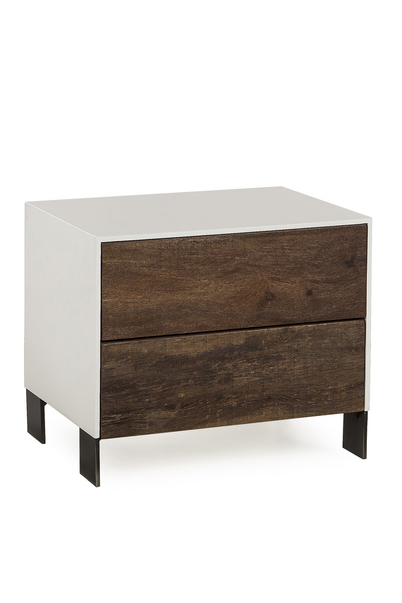 White Bedside Table with Peroba Drawers | Andrew Martin Cardosa | OROATRADE