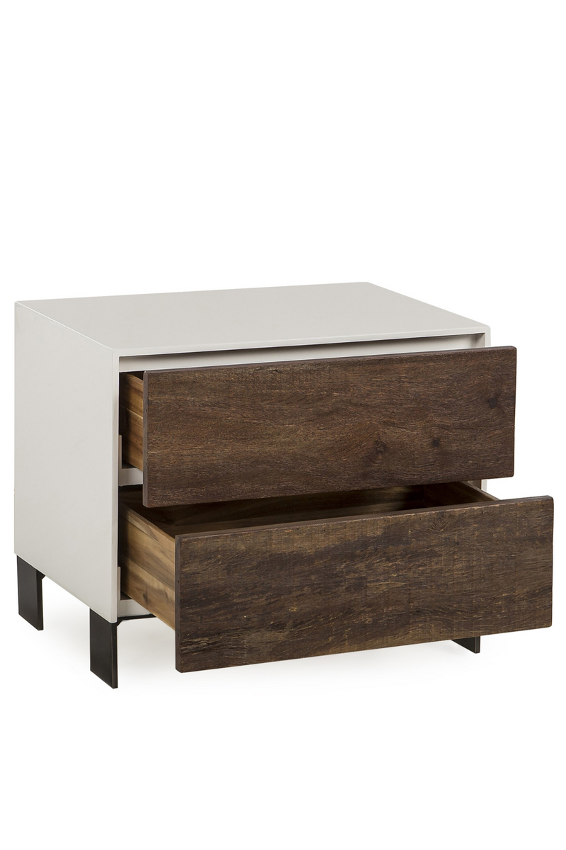 White Bedside Table with Peroba Drawers | Andrew Martin Cardosa | OROATRADE