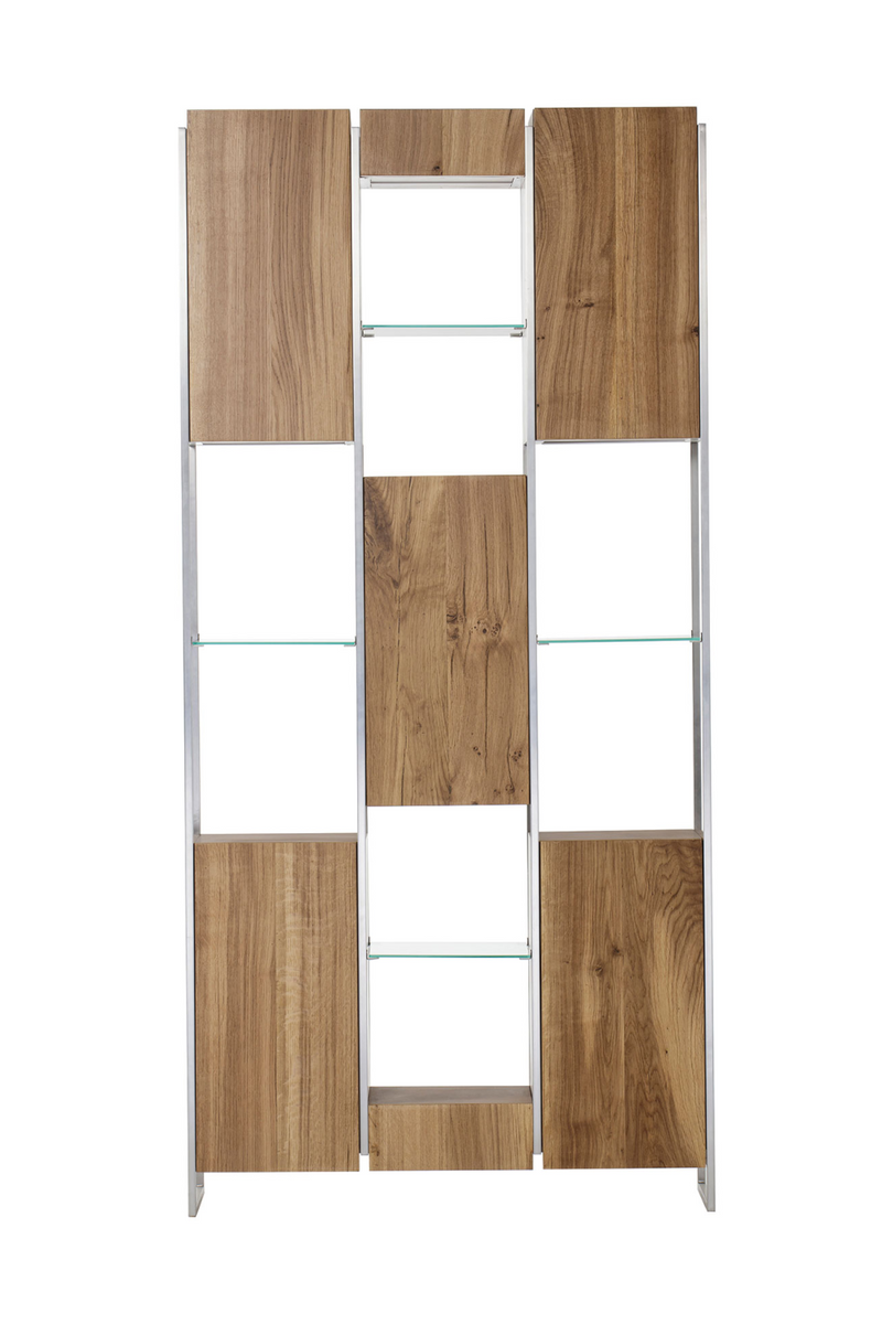 French Oak and Tempered Glass Bookcase | Andrew Martin Marley | OROATRADE