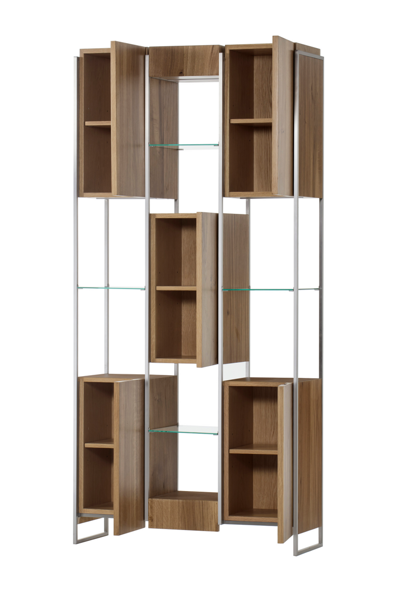 French Oak and Tempered Glass Bookcase | Andrew Martin Marley | OROATRADE