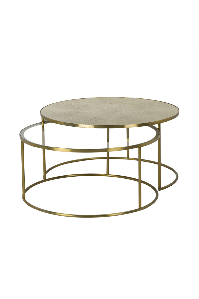 Round Nested Shagreen Glass Coffee Table | Andrew Martin Ringo | OROATRADE