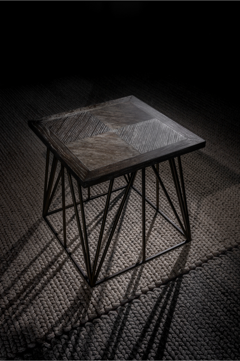 Dark Oak Square Side Table | Andrew Martin Emerson | OROATRADE