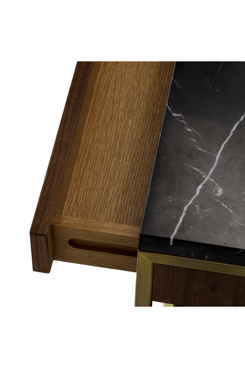 Black Marble Top Square Side Table L | Andrew Martin Chester | OROATRADE