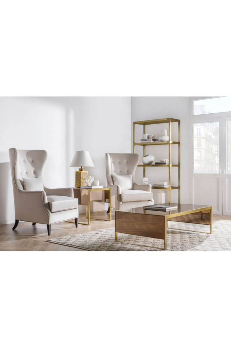 Beige Upholstery Tufted Accent Chair | Andrew Martin Justin | OROATRADETRADE.com