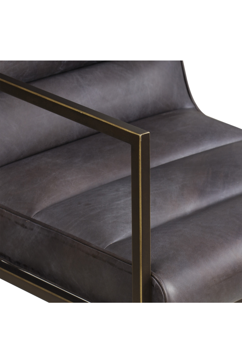 Brown Leather Ribbed Armchair | Andrew Martin Noah | OROATRADE
