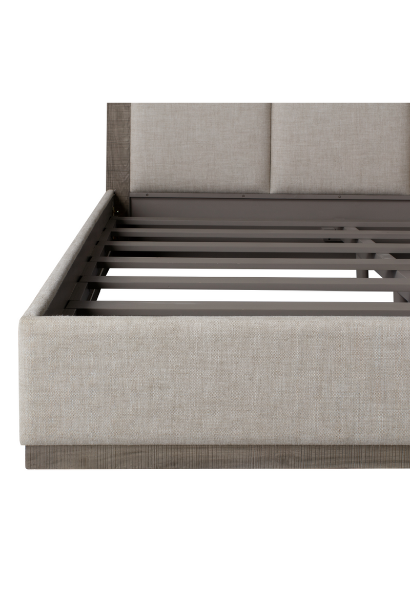 Gray Textured Linen Queen Bed | Andrew Martin Raffles | OROATRADE