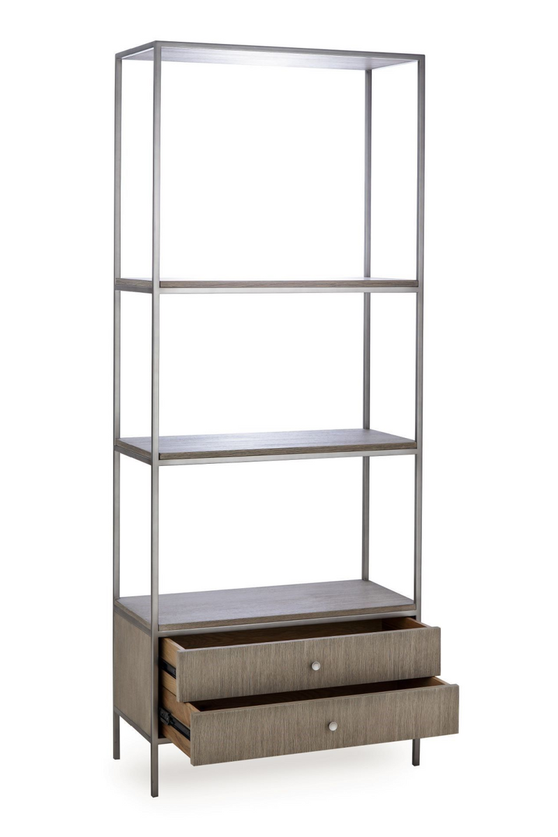 Silver Oak Steel Framed Bookcase | Andrew Martin Rufus | OROATRADE