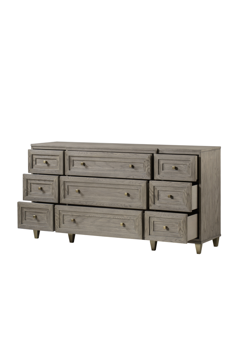 Taupe Oak Nine Drawer Dresser | Andrew Martin Claiborne | OROATRADE