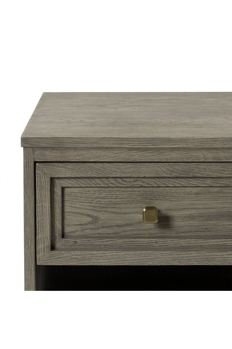 Taupe Oak Two Drawer Nightstand | Andrew Martin Claiborne | OROATRADE