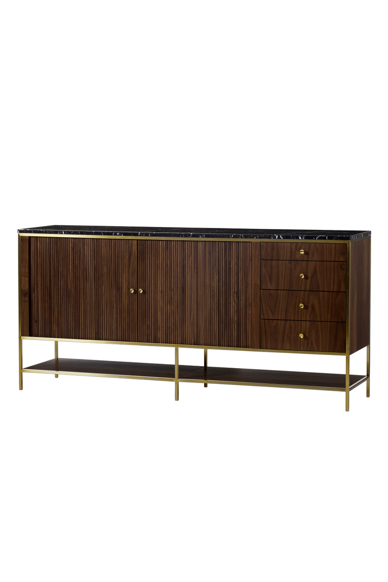 Wooden Sideboard with Black Marble Top L | Andrew Martin Chester