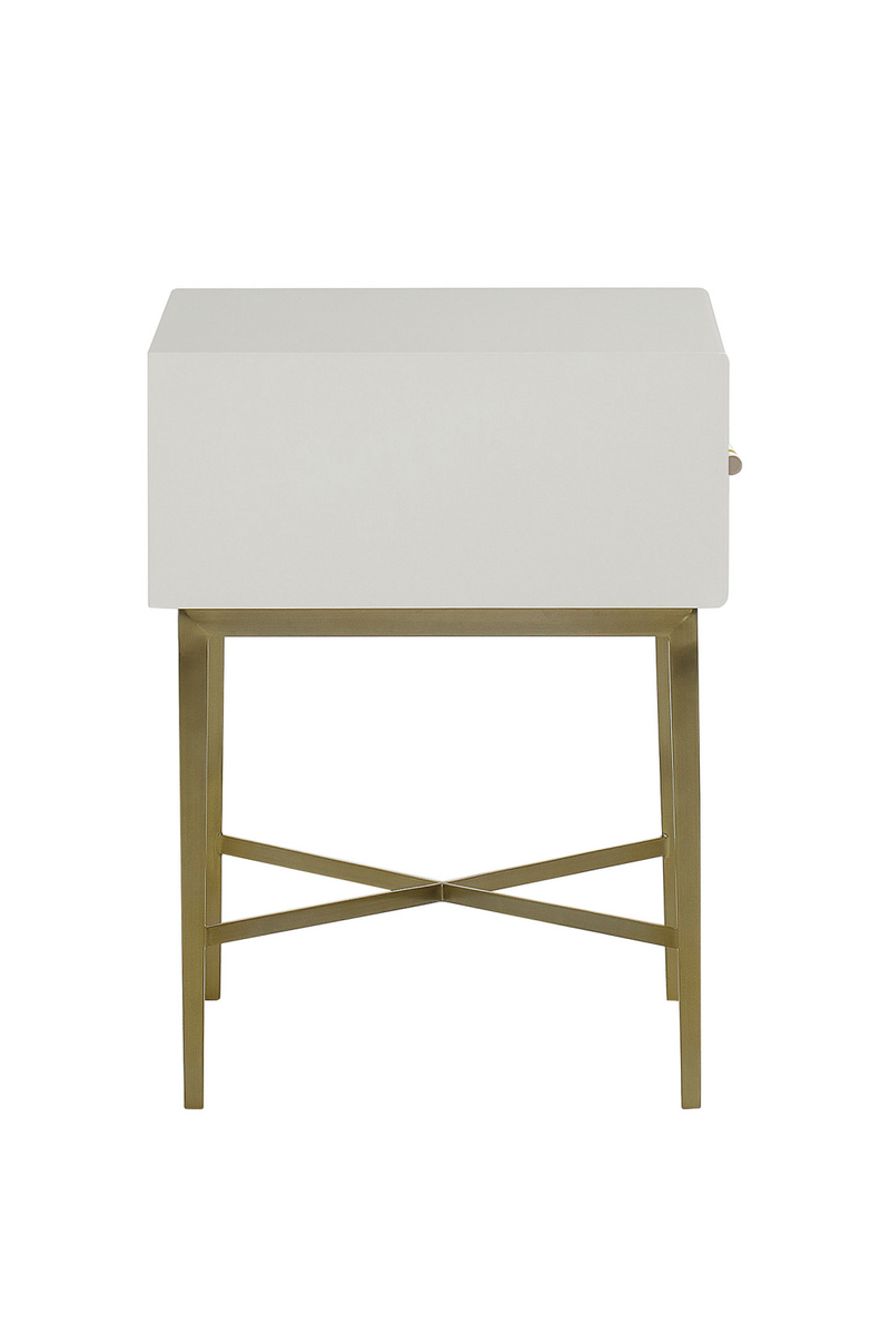 White Shagreen Drawer Bedside Table | Andrew Martin Alice | OROATRADE