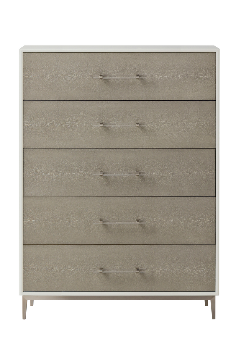 Gray Shagreen Five Drawer Chest | Andrew Martin Alice | OROATRADE