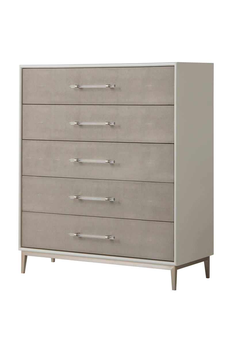 Gray Shagreen Five Drawer Chest | Andrew Martin Alice | OROATRADE