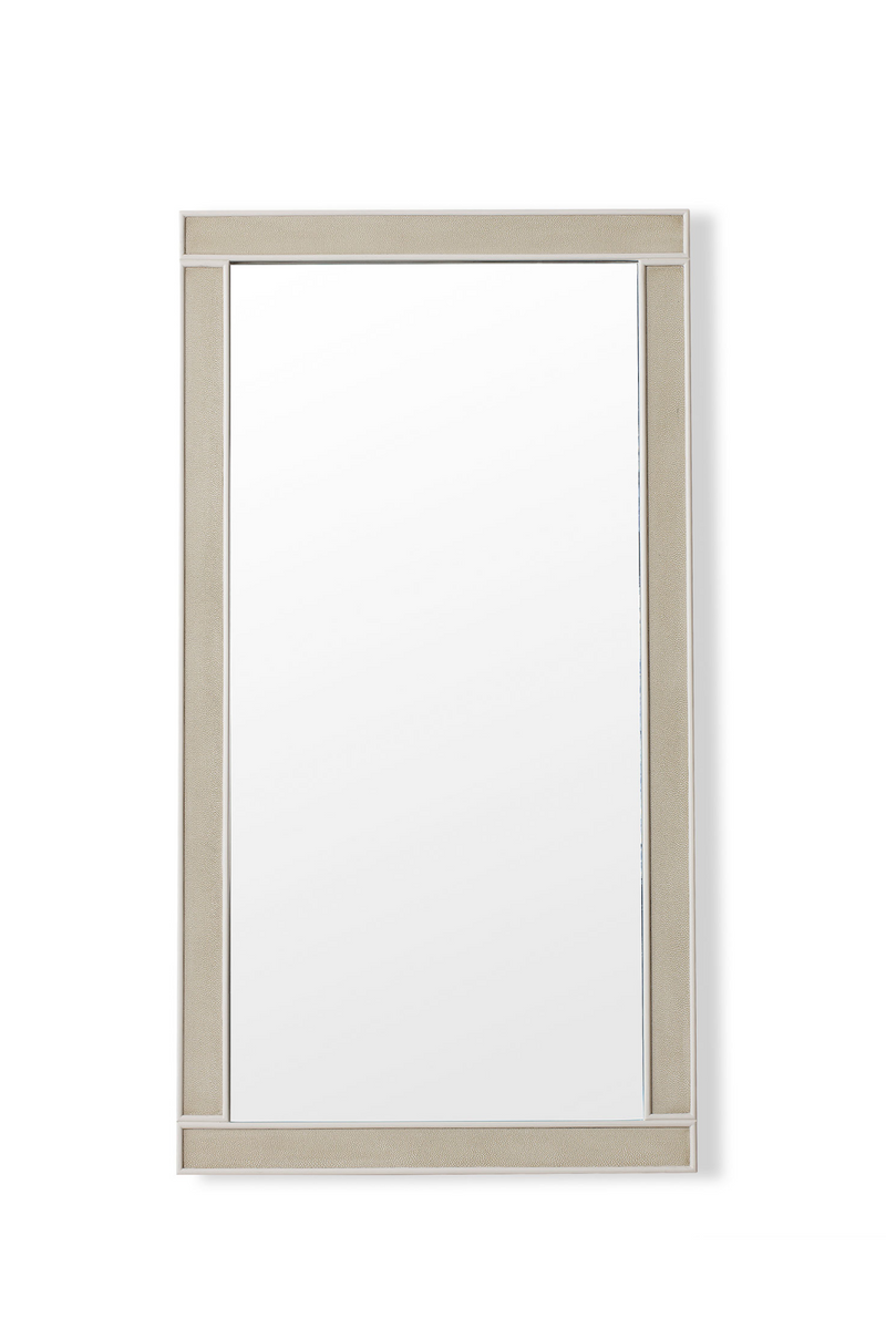 White Shagreen Rectangular Mirror | Andrew Martin Alice | OROATRADE