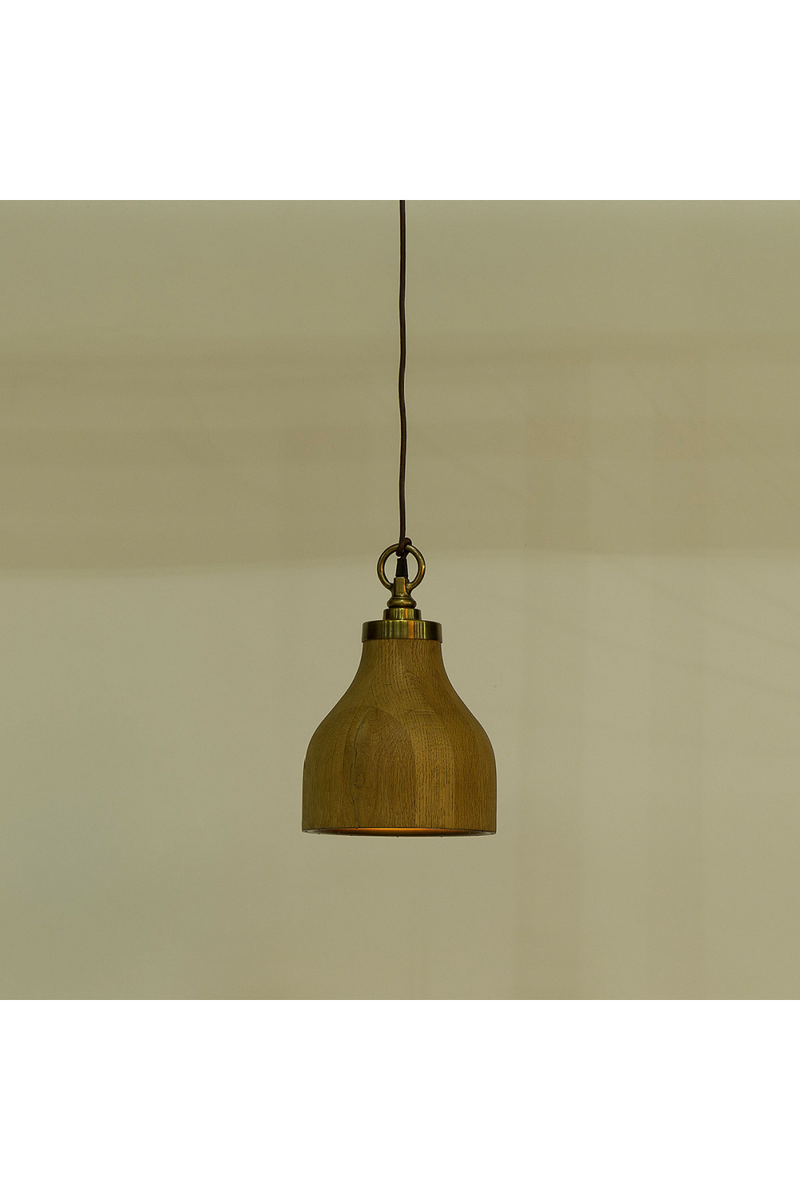 Bell Shaped Walnut Pendant Light S | Andrew Martin Big Sur | Oroatrade.com