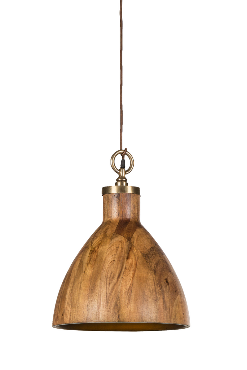 Bell Shaped Wooden Pendant Lamp L | Andrew Martin Big Sur | Oroatrade.com