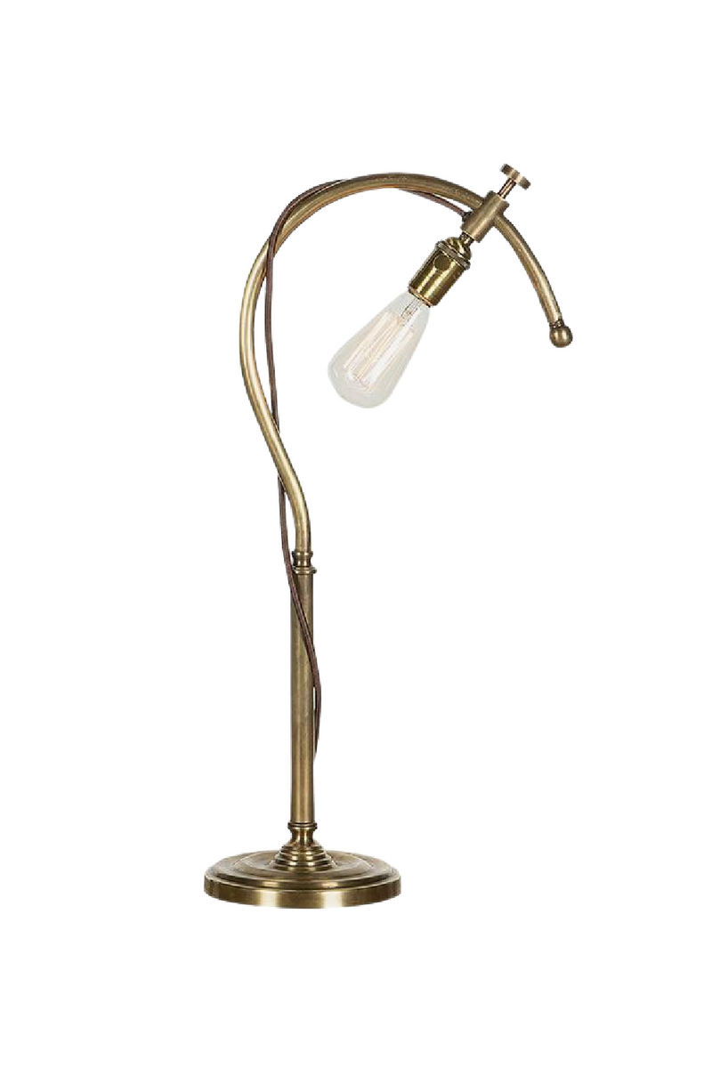 Solid Brass Curved Table Lamp | Andrew Martin Cartographer | Oroatrade.com