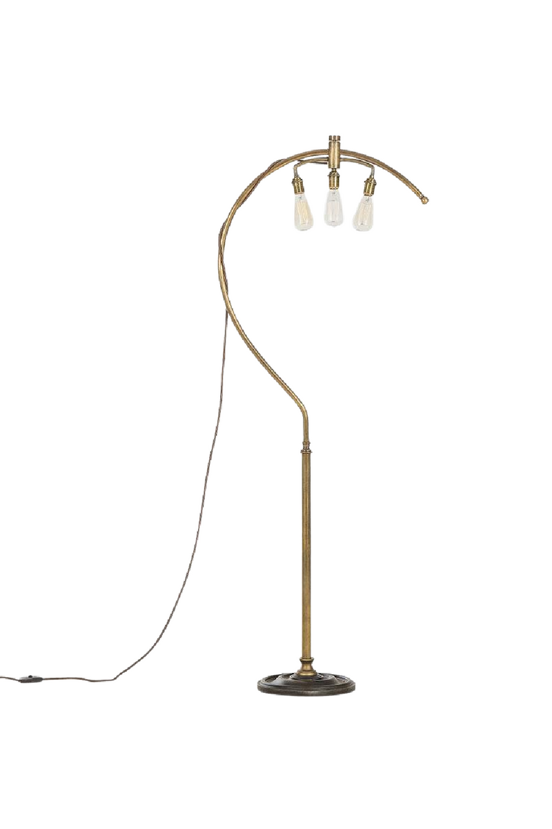 Solid Brass Curved Floor Lamp | Andrew Martin Cartographer | Oroatrade.com