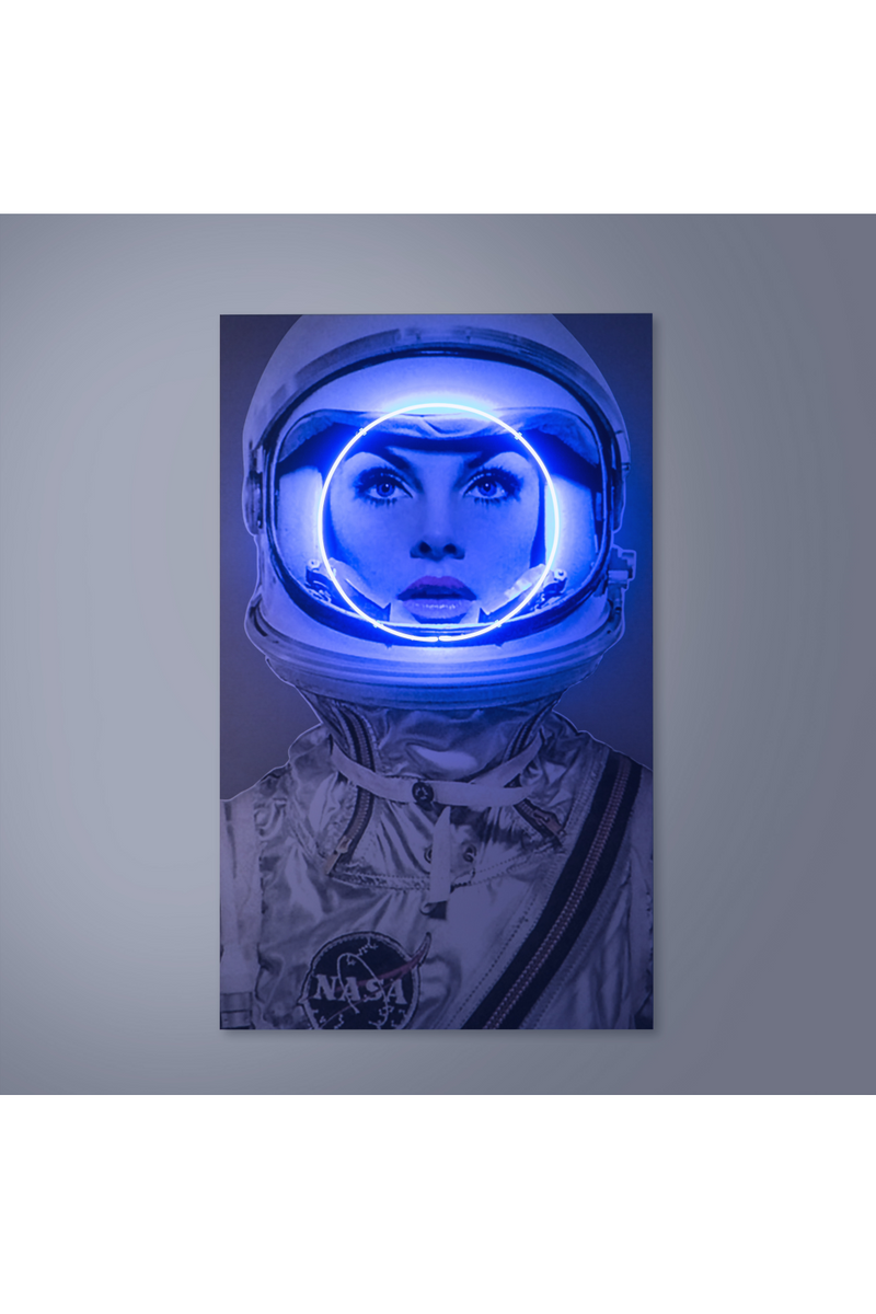 Silver Louis Vuitton Neon Artwork - Andrew Martin Space Girl Logos
