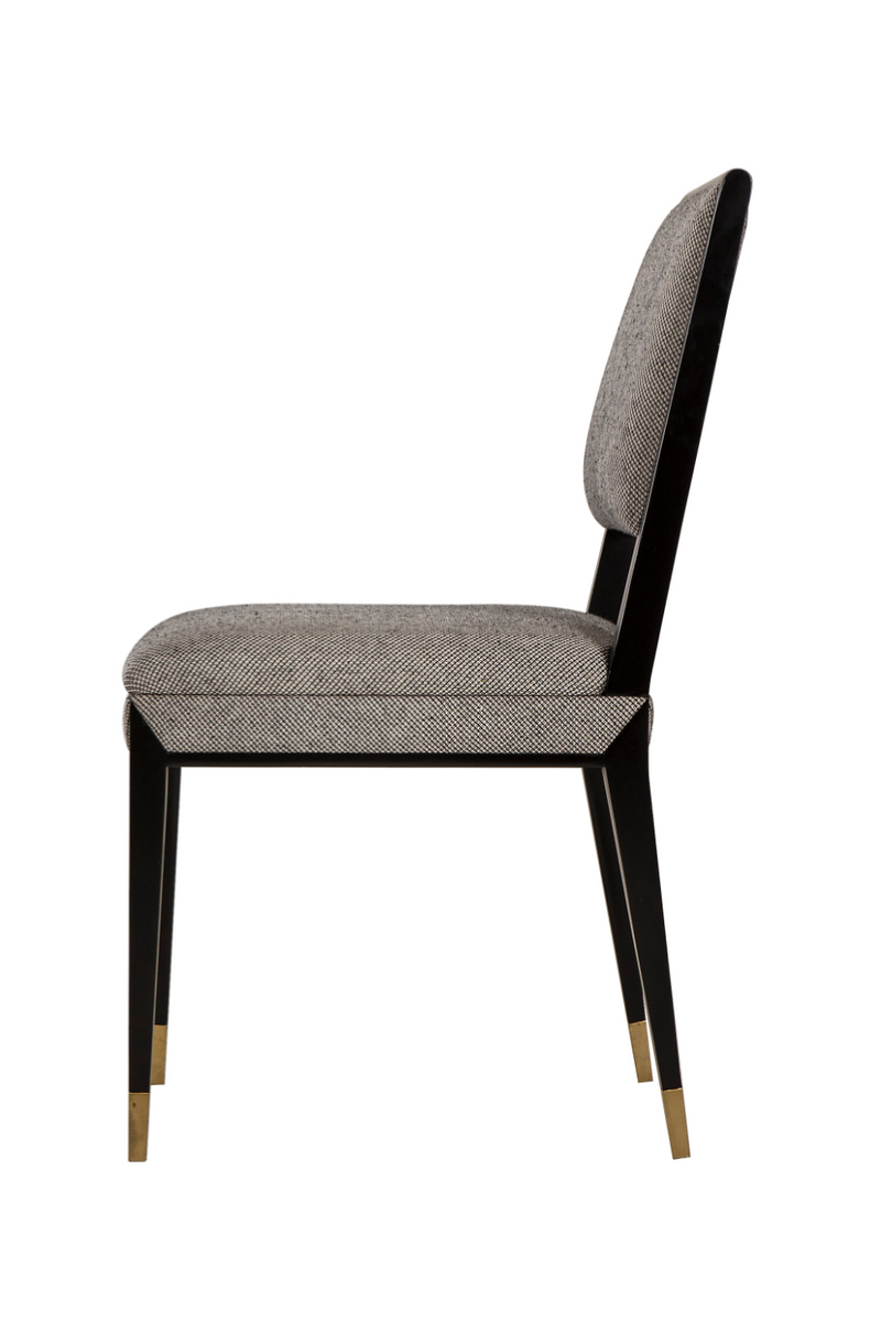 Brass Accent Black Upholstery Side Chair | Andrew Martin Reform | OROATRADE