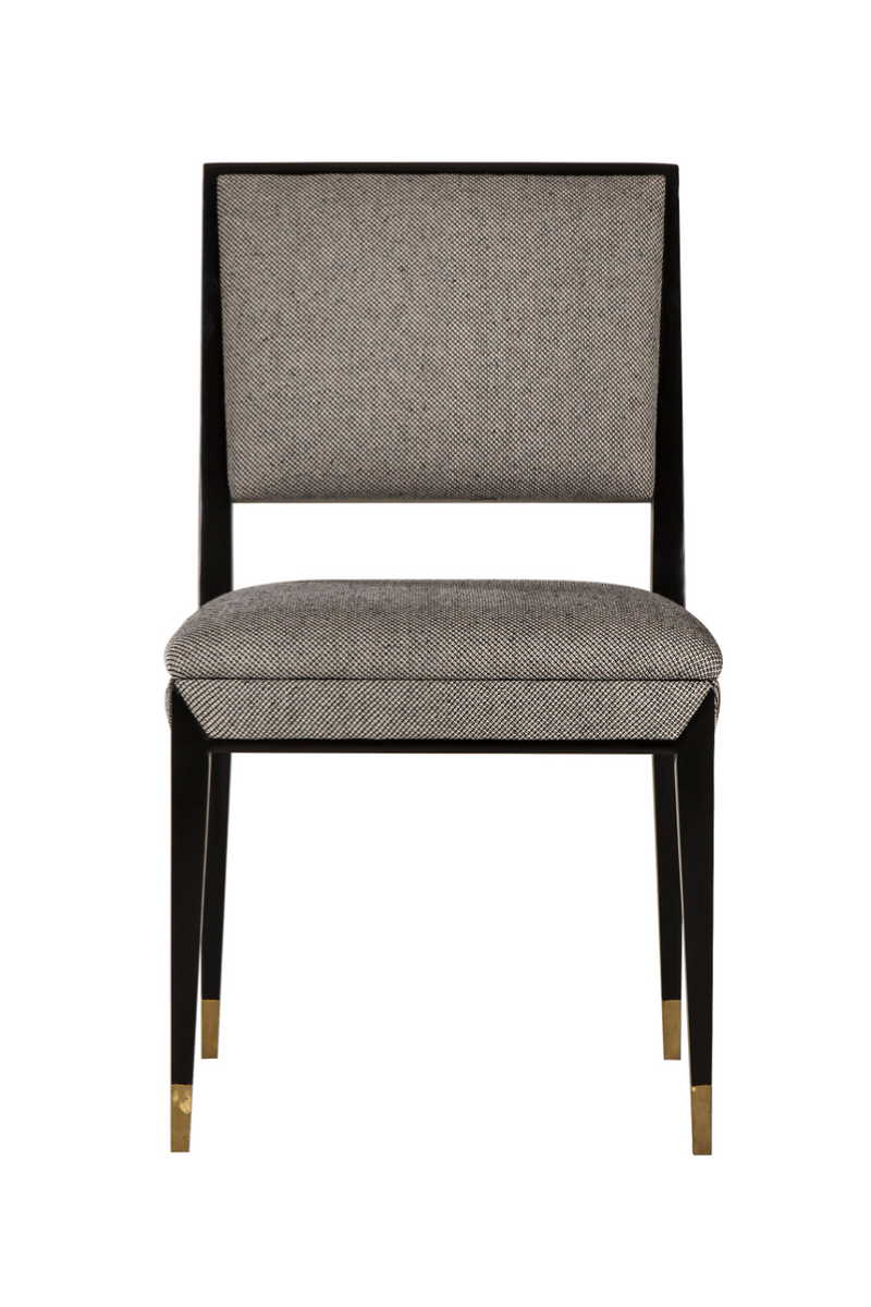 Brass Accent Black Upholstery Side Chair | Andrew Martin Reform | OROATRADE