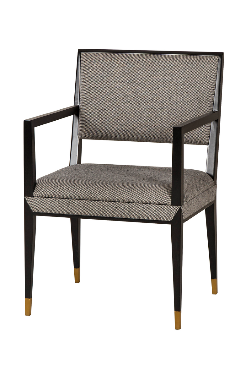 Brass Accent Black Upholstery Armchair | Andrew Martin Reform | OROATRADE