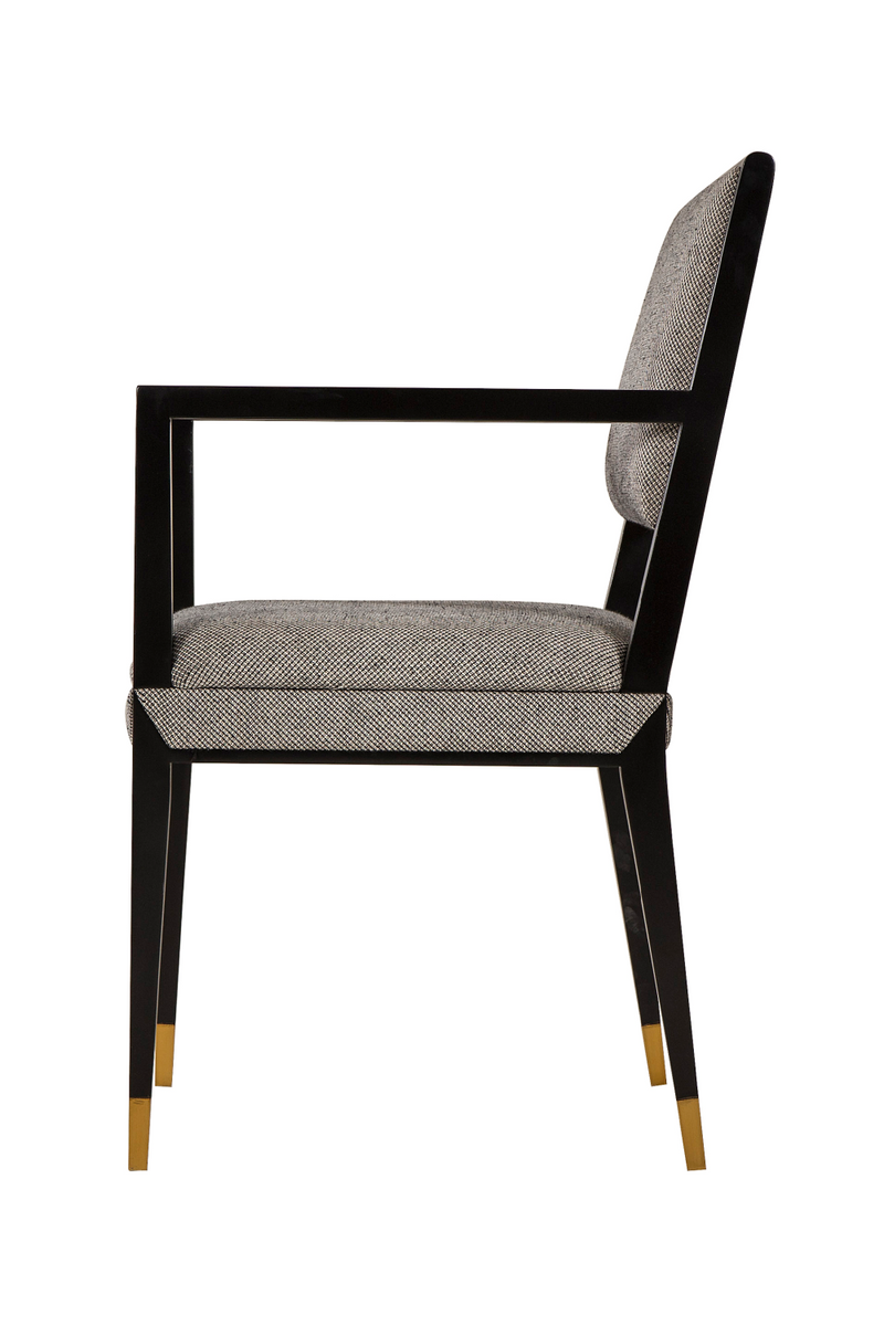 Brass Accent Black Upholstery Armchair | Andrew Martin Reform | OROATRADE