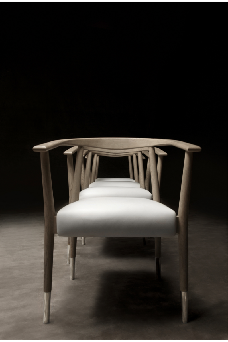 White Leather Upholstered Skandi Dining Chair | Andrew Martin | OROATRADE