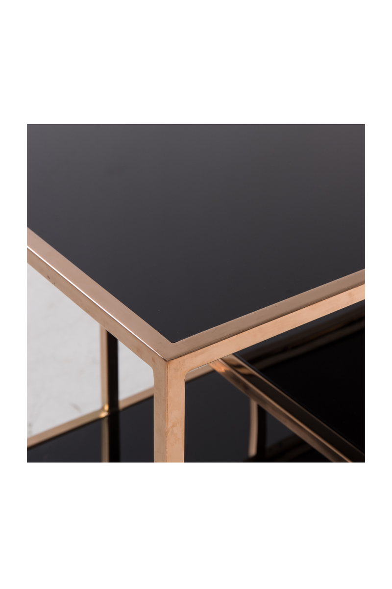 Black Smoked Glass Multi-shelf Console Table | Andrew Martin Miro | Oroatrade.com