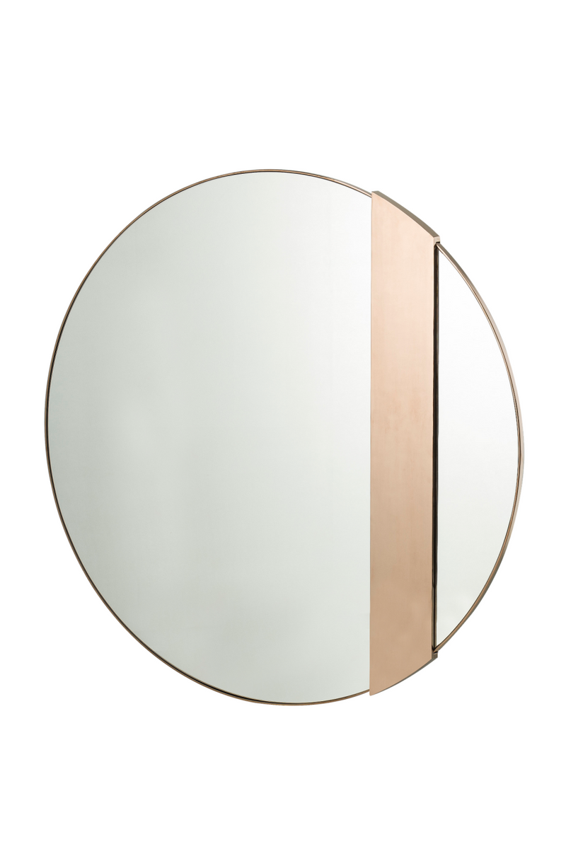 Rose Gold Accent Round Mirror | Andrew Martin Titian | Oroatrade.com