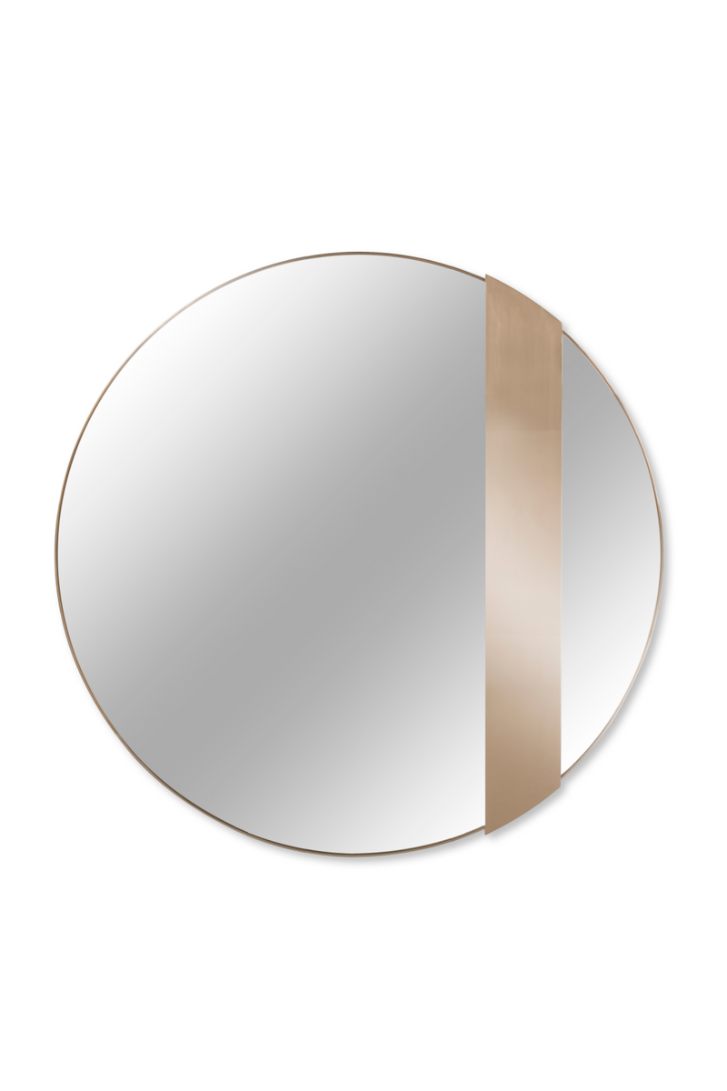 Rose Gold Accent Round Mirror | Andrew Martin Titian | Oroatrade.com