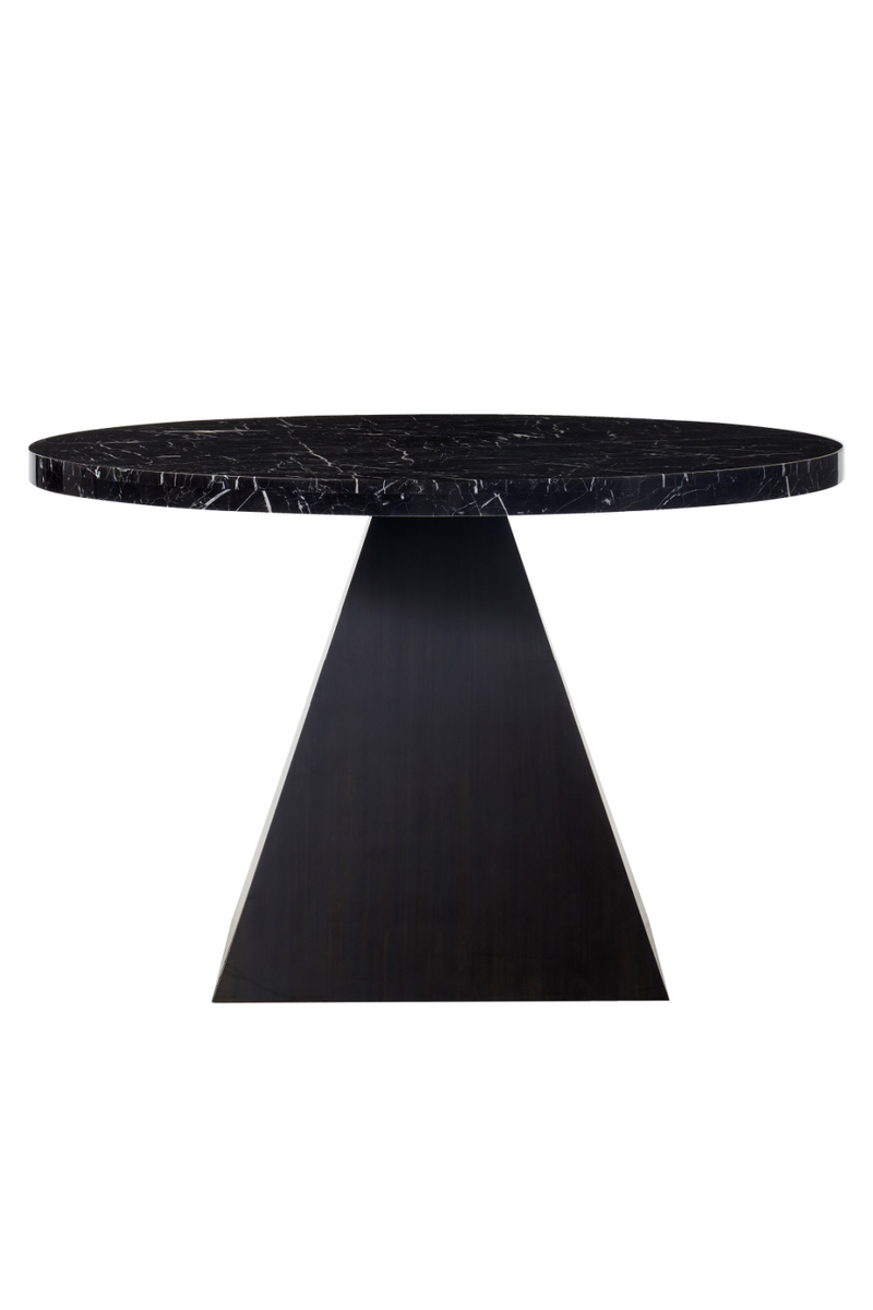 Black Marble Pyramid Base Dining Table L | Andrew Martin Louis | OROATRADE