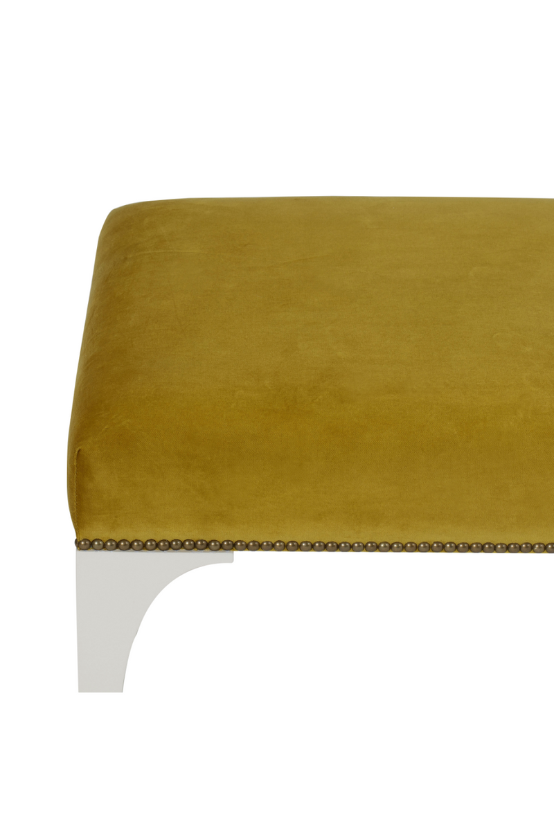 Yellow Leather Studded Bench | Andrew Martin James | OROATRADE