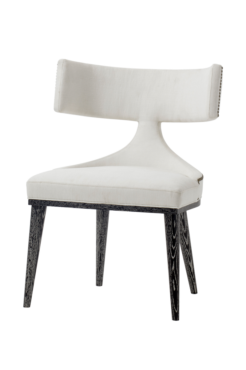 White Hourglass Studded Dining Chair | Andrew Martin Oscar | OROATRADE