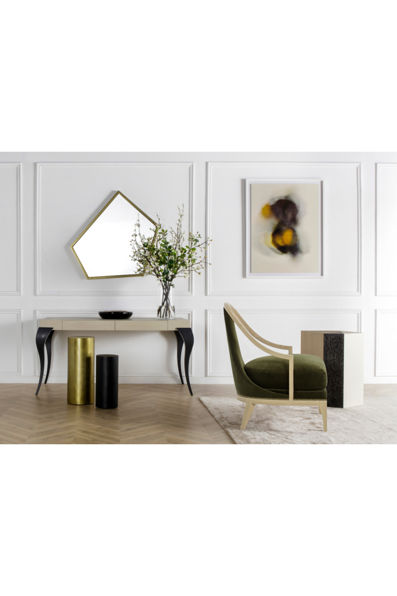 Aged Brass Abstract Wall Mirror | Andrew Martin Elena | OROATRADE