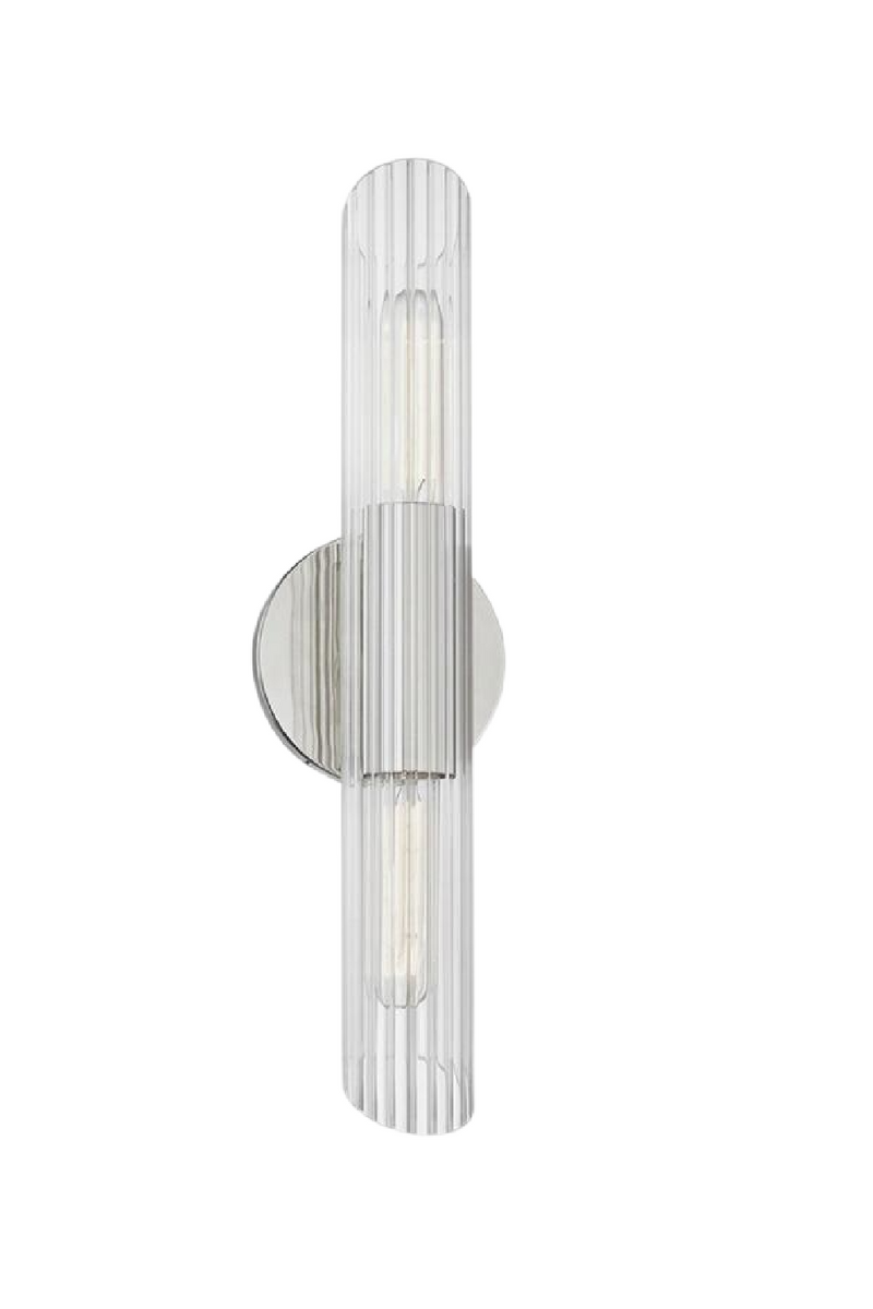 Glass Cylinder Silver Wall Light S | Andrew Martin Cecily | Oroatrade.com