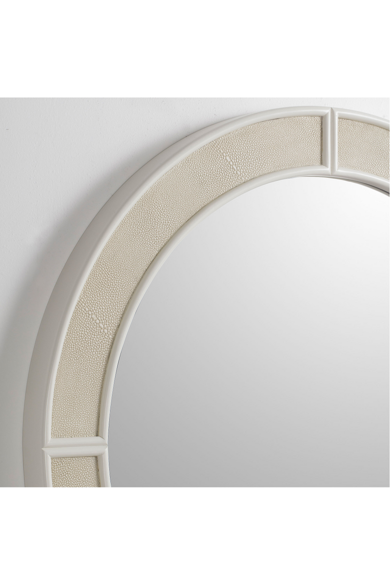 White Shagreen Round Mirror | Andrew Martin Alice | Oroatrade.com