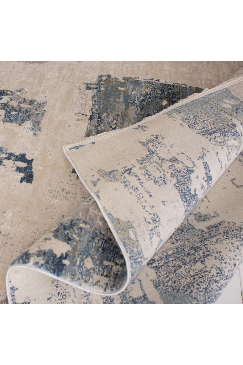 Blue and Beige Patterned Rug 6'5" x 9'5" | Andrew Martin Azra | Oroatrade.com