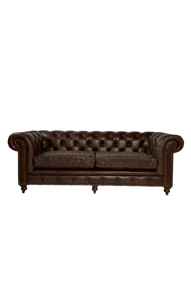 Dark Brown Leather Chesterfield Sofa | Andrew Martin Rebel | OROATRADE
