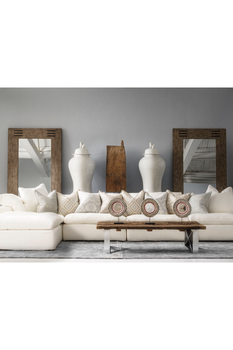 Chalk White Linen Sectional Sofa L | Andrew Martin Truman | OROATRADE