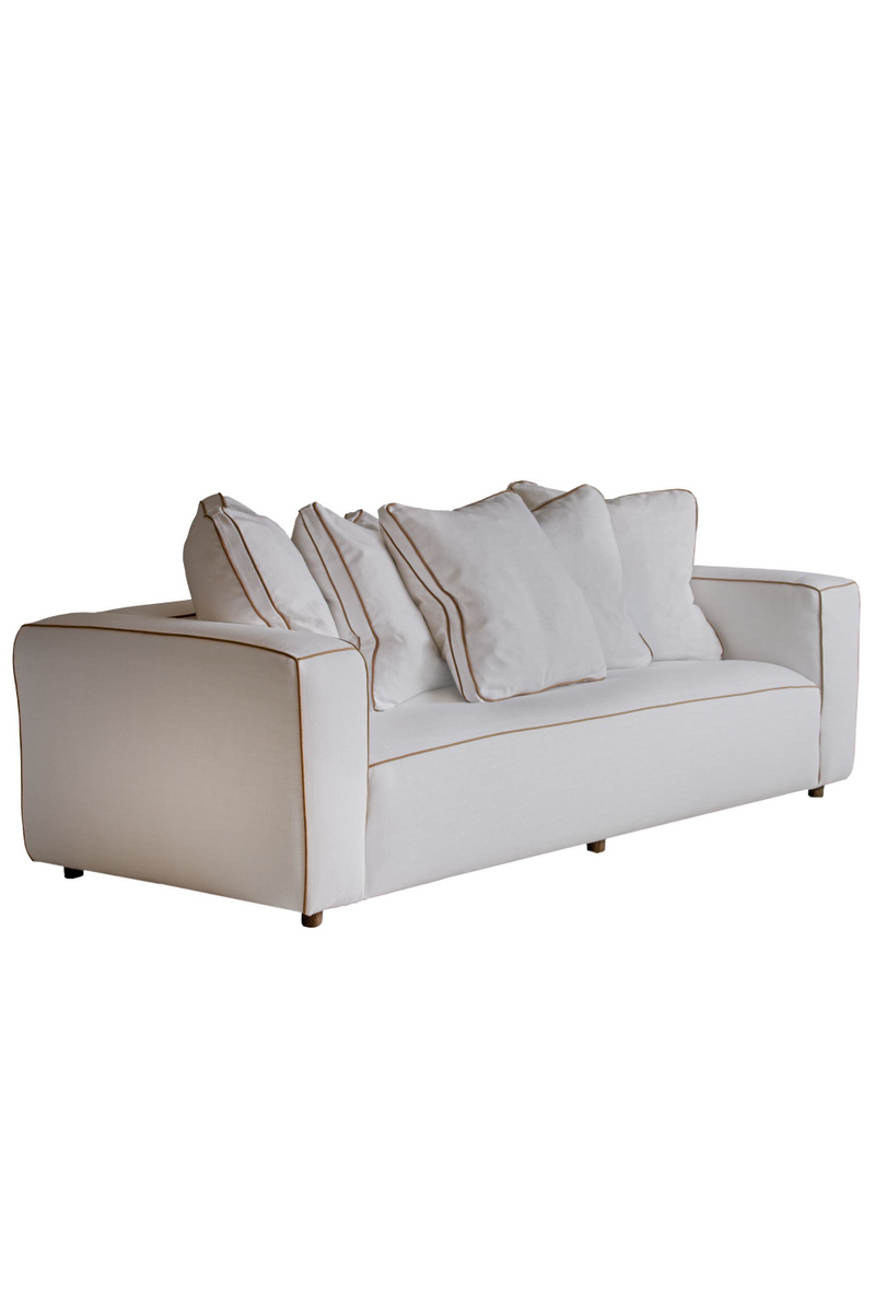 White Linen Sofa With Piping | Andrew Martin Hogarth | Oroatrade.com