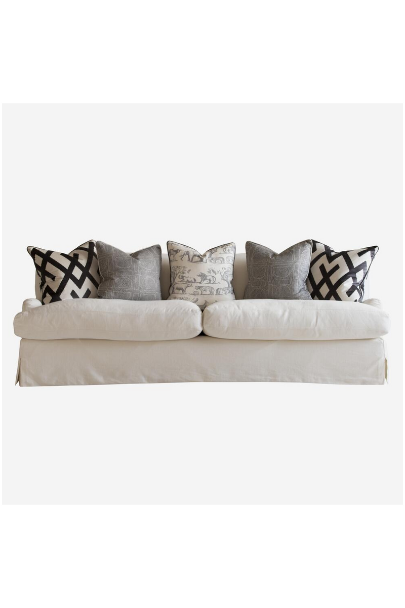 White Linen Curved Sofa | Andrew Martin Lady May | Oroatrade.com