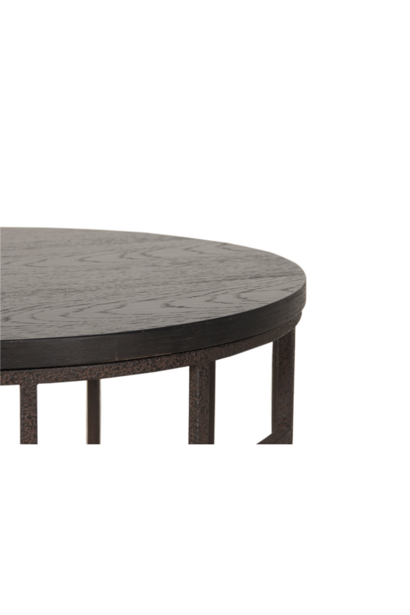 Black Wooden Top Circular Side Table | Andrew Martin Blackout | OROATRADE
