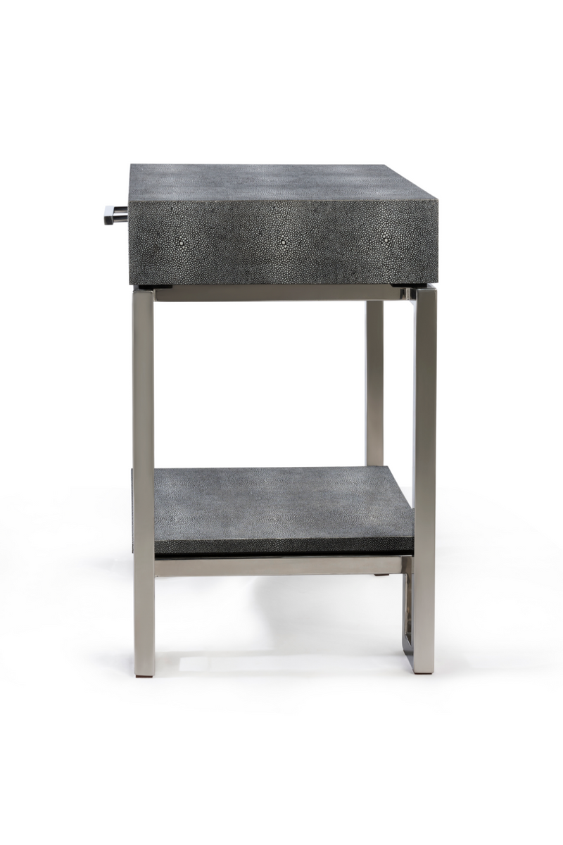 Gray Shagreen Silver Frame Side Table | Andrew Martin Flex | OROATRADE