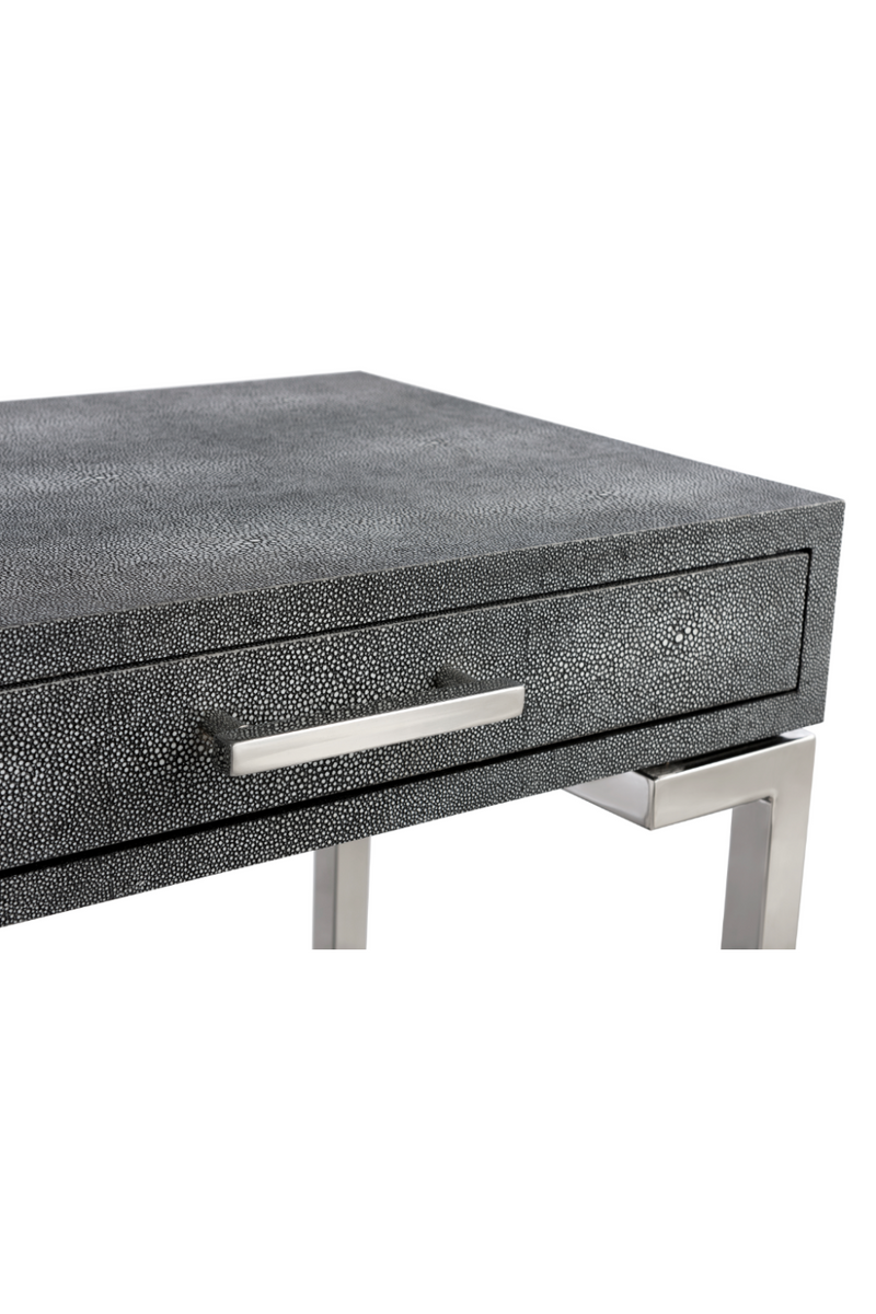 Gray Shagreen Silver Frame Side Table | Andrew Martin Flex | OROATRADE